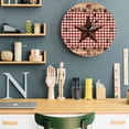thumbnail image 7 of Wall Clock 12 Inch Red Plaid Vintage Country Star Round Silent Decorative Wall Clocks Battery Operated for Living Room Bedroom Kitchen Classroom Decor, Farmhouse Wood Texture,Large, 7 of 7