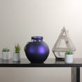 thumbnail image 3 of Kaemingk 14.5" Violet and Black Marbled Glass Hurricane with Rope Handle, 3 of 3