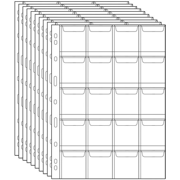200 Pockets Coin Binders Pages,Bexikou 1.77x1.77 inch Coin Sleeves Holders,10 Sheets Coin Pages,Coin Collecting Supplies with Standard 9 Holes,Plastic Coin Sheets for Binder