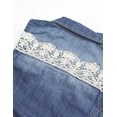 thumbnail image 6 of KIDSCOOL SPACE Girl Denim Vest, Round Collared Lace Sleeveless Jeans Tops,7-8 Years, 6 of 7