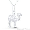 thumbnail image 1 of Bactrian Camel Animal Charm Hollow Reversible 3D Pendant & Chain Necklace in .925 Sterling Silver, 1 of 1