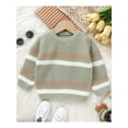 thumbnail image 3 of Nituyy Pull d'Automne pour Garçon Fille Rayé Manches Longues Col Rond Tricot Épais, 3 of 6