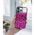thumbnail image 5 of FINCIBO Soft Rubber Protector Cover Case for Apple iPhone 13 Pro 6.1" 2021 (NOT FIT iPhone 13 mini 5.4" 2021/iPhone 13 6.1" 2021/iPhone 13 Pro Max 6.7" 2021), Pink Glitter With Black Pink Leopard, 5 of 5