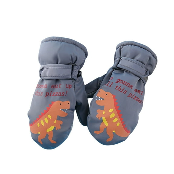 KPOPLK Toddler Mittens Winter Snow Glove waterproof mitten Warm Fleece Kid Ski Gloves for Boys Girls(5-10 Year,D2-Grey)