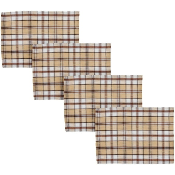 Park Designs Hadley Plaid Orange Placemat Set Of 4