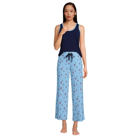 

Lands End Women s Knit Pajama Set Tank and Crop Pants