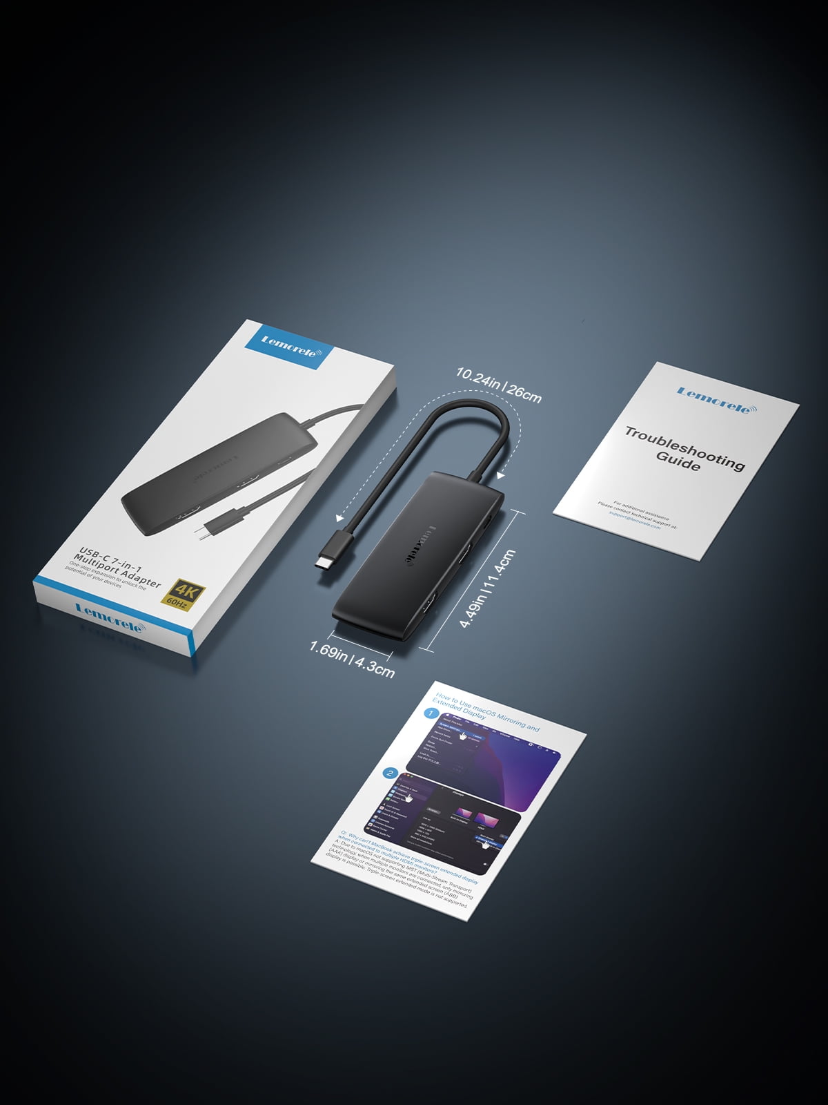 7-in-1 USB-C Docking Station with HDMI Ports Support Dual 4k Output, 100w PD Charging, 5Gbps USB 3.0 and 2.0 Ports for Multi-monitor Setups