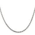 thumbnail image 2 of 925 Sterling Silver Rope Chain Styles Necklace Rhodium-plated 2.5 mm Diamond-cut 20 inch, 2 of 4