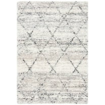 SAFAVIEH Fontana Darina Diamond Shag Area Rug, Grey/Ivory, 3' x 3' Round