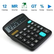 Visland Calculator,Vilcome 12-Digit Solar Battery Office Calculator with Large LCD Display Big Sensitive Button, Dual Power Desktop Calculators