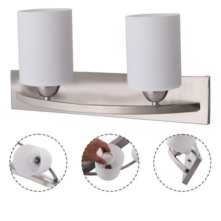 - Goplus 2 Light Glass Wall Sconce Modern Pendant Lampshade Fixture Vanity Metal Bathroom