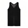 thumbnail image 5 of Xdegoge Beach Cover Up Sleeveless Crochet Cardigan Button Front Deep V Neck Pointelle Knit Vest Side Slit Long Bikini Tunic Outerwear, 5 of 6