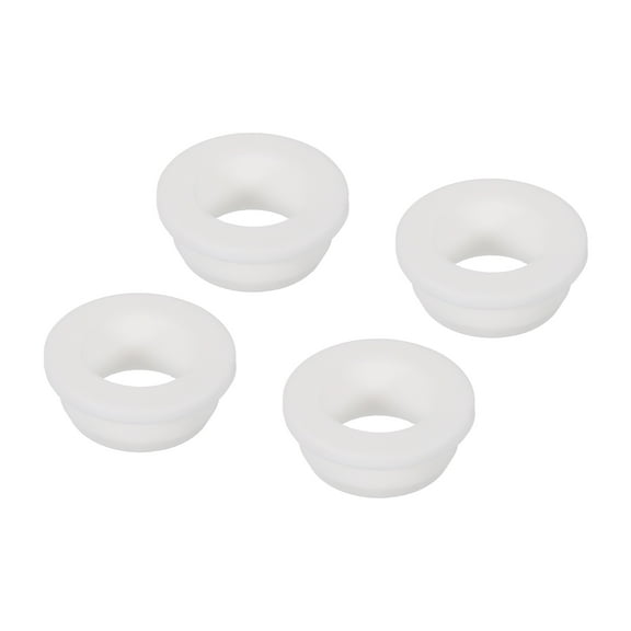 4Pcs T Type Rubber Grommet Mount Dia 34.8mm ID 25mm H 16mm Seal Protection Flexible Hole Plugs White