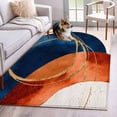 thumbnail image 2 of Navy Blue Burnt Orange Large Area Rugs for Bedroom Living Room, Soft Non Slip Carpet Bedside Rug, Boho Art Modern Geometric Rectangular Floor Cover Kitchen Accent Rug 3'x5' for Dining Room/Office, 2 of 9