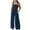 Navy, variant on RQYYD Women's Casual Loose Overalls Jumpsuits One Piece Sleeveless Printed Wide Leg Long Pant Rompers With Pockets