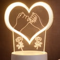 thumbnail image 3 of Minilámpara De Mesa USB 3D LED Luz de noche junto a la cama Amor romántico Lámpara de mesa de escritorio de acrílico (H), 3 of 6