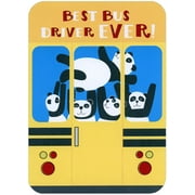 Designer Greetings Pandas In Back Window of Bus : Juvenile / Kids Best Bus Driver Thank You Card
