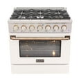 thumbnail image 5 of Kucht Professional 36" Stainless Steel Natural Gas Range in Silver/White/Gold, 5 of 13