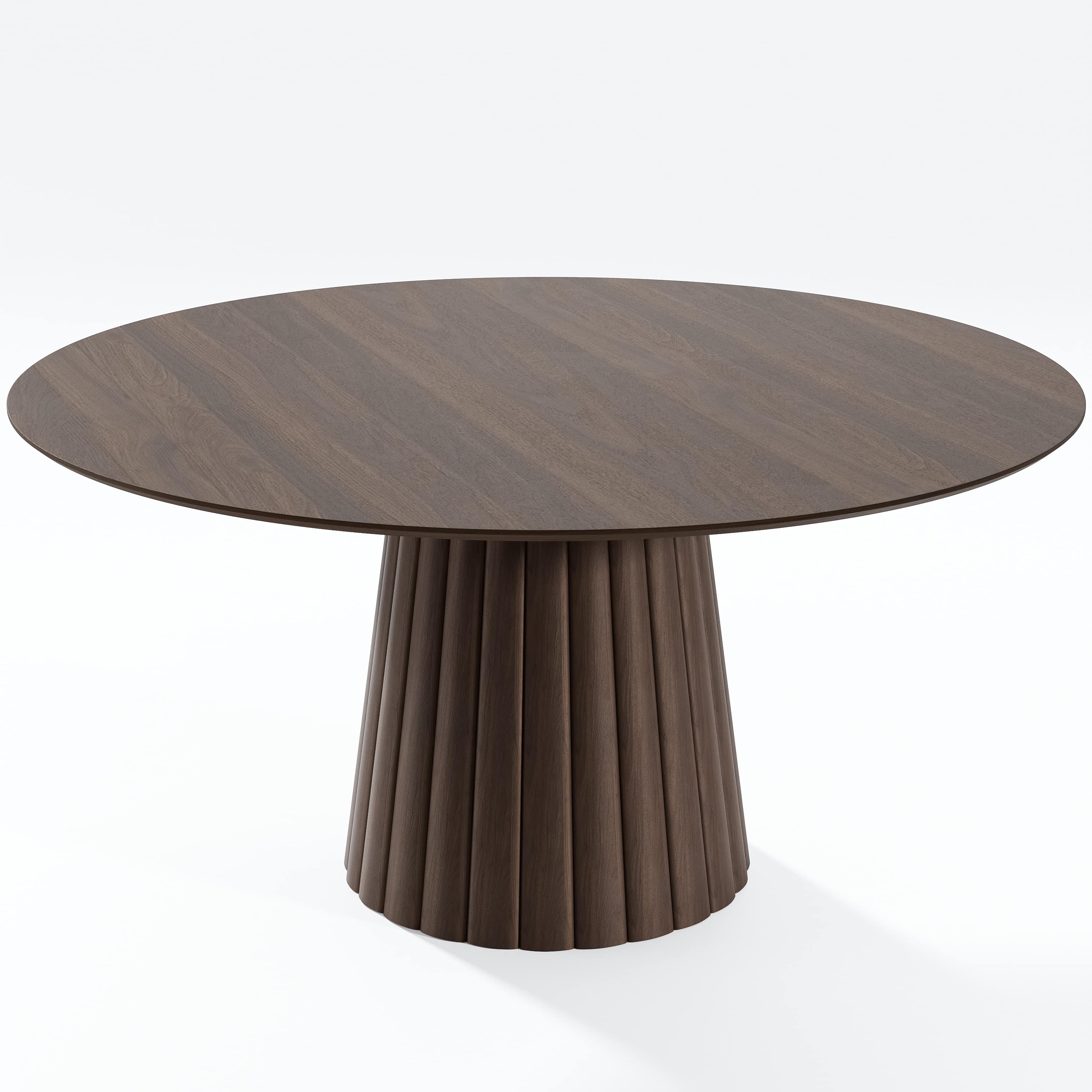 60 in. Soild Wood Walnut Dining Table Round Kitchen Table