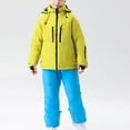 thumbnail image 2 of 4-16 Years Kid's Solid Color Girls Boys Ski Suit Windproof Warm Solid Color Skiing Set Blue, 2 of 7