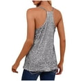thumbnail image 3 of Mittory Women's Sequin Tops Sleeveless Sparkle Shimmer Camisole Glitter Tank Tops Cocktail Club Party Vest, 3 of 3