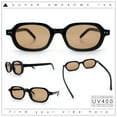 thumbnail image 2 of Hipster Narrow Oval Hustler Pop Color Lens Mid Temple Sunglasses Black - Brown, 2 of 8