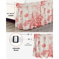 thumbnail image 3 of Coastal Red Wrap Around Bed Skirts for California King Bed 18" Drop,Bed Skirt with Adjustable Elastic Belt Dust Ruffle Bed Valance for Bedroom Nautical Coral Seahorse Starfish Shell Bed Frame Cover, 3 of 7