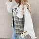 thumbnail image 4 of ICHUANYI Liquidación Moda Mujer Casual Bolsillos Impreso Manga Larga Tops Chaqueta A Cuadros Abrigo ICHUANYI WER2023082202168, 4 of 9