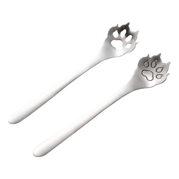cuchara de café 2 Uds Cucharas De Café Para El Hogar Cuchara Agitadora Cuchara De Helado Para Postre Plata Fanmusic cuchara de café
