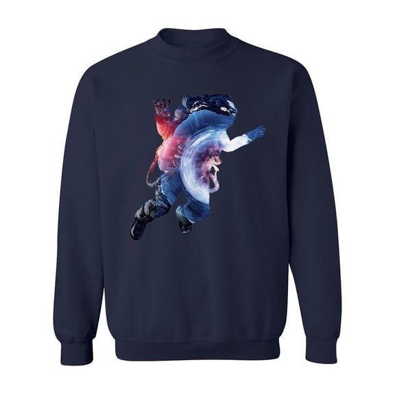 Abstract Astronaut Design Sweatshirt Men -Image by Shutterstock, Male Small