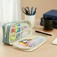 thumbnail image 4 of allydrew 9-Layer Large Capacity Pencil Case with Transparent Compartment, Organizer Pouch for Stationery Tools, Makeup, and Travel, Blue, 4 of 6
