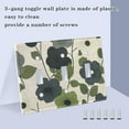 thumbnail image 3 of Yayeee Toggle Light Switch Wall Plate 2-Gang 4.56"x4.48" Decorative Outlet Cover, Navy Flower, 3 of 7