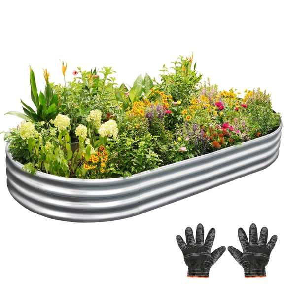 Garden Galvanized Raised Garden Bed Kit - Metal Planter Boxes for Vegetables/Herbs/Flowers, Heavy-Duty Steel Outdoor Garden Box with Reinforced Edges