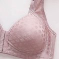 thumbnail image 6 of YWDJ Bras for Women Half Cup Front Closure Lounge Bras Wireless Comfortable Bras Wide Strap Full Coverage Push up Wrap Bras Padded Plus Size Comfort Bras Solid Sleep Bras Pink S, 6 of 6
