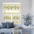 thumbnail image 6 of 3 Piece Kitchen Curtains and Valances Set Yellow Lemon Cafe Curtains 24 Inch Length Summer Botanical Plaid Elegant Pastoral Valance & Tier Curtain for Living Room Bedroom Window 54"x18"+27"x24"*2, 6 of 6