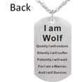 thumbnail image 3 of Fashion Wolf Pendant Necklace I am Wolf Fans Gift Dog Tag Jewelry Keychain, 3 of 5