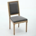 thumbnail image 4 of Newest French Decor Chairs Set of 2, Louis Dining Chairs with Square Backrest and Exquisitely Carved Solid Wood Frame for Living Room, Kitchen, RestaurantGray, 4 of 9