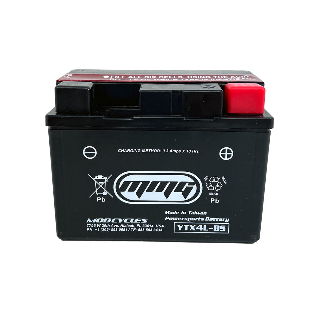 MMG YTX4L-BS Battery - 12v for Motorcycles, Scooters, ATVs, Mini Dirt Bike