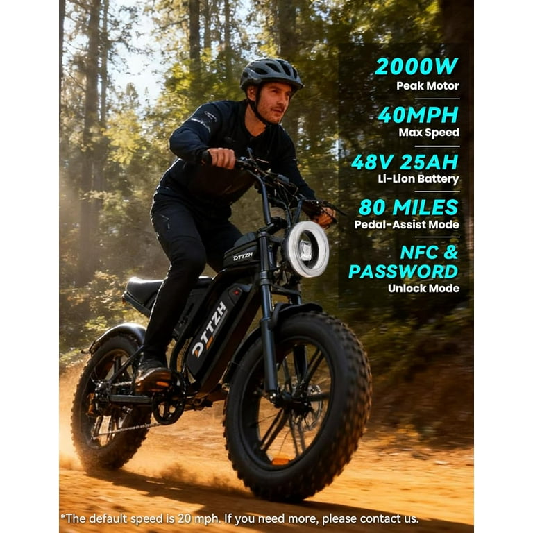 2000W Electric Bike for Adults, 40MPH Moped Style Ebikes for