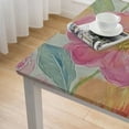thumbnail image 5 of BANET Butterfly Field Floral Vinyl Flannel Backed Tablecloth, Pastel Spring Blooms and Vinyl Tablecloth with Flannel Backing 46*46, 5 of 8