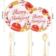 thumbnail image 3 of 125 Pieces Thanksgiving Plates Dinnerware - Gold Plastic Silverware and Thanksgiving Plates Pumpkins Include 25Dinner Plates 25Salad Plates 25Forks 25Knives 25Spoons, 3 of 8