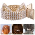 thumbnail image 3 of Bonita pinza para el pelo con forma de garra para mujer, ideal para peinar y sujetar una coleta alta con diseño de orejas de gato, con imitación de perla para cabello largo, 3 of 8