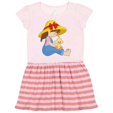

Inktastic Farming Girl with Baby Chick Gift Toddler Girl Dress
