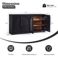 thumbnail image 2 of Modern Fort 2PCS Storage Cabinet, Fluted Arched Door Accent Chest with Adjustable Shelves for Living Room Bedroom, Small Buffet Sideboard for Kitchen Entryway, Black, 2 of 11