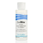 DermaRite Industries Hand Sanitizer GelRite 4 oz. Ethyl Alcohol Gel One Bottle