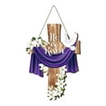 thumbnail image 3 of Zephyrn He is Risen Easter Decoration Wood Door Wall Signs, Wooden Wreaths Front Door Sign Cross Sign Christian Jesus Crafts for Spring Party Porch Wall Decor, 3 of 8