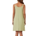 thumbnail image 3 of INSPIRE CHIC Women's Sleeveless Pajama Dress Modal Chemise Sleepshirts Nightshirts Spaghetti Strap Nightgowns L Bright Green, 3 of 6