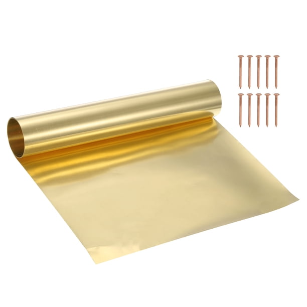 Rollo de lámina de latón película de metal lámina de latón adecuada para manualidades de bricolaje reparación eléctrica - Cilindro 0.1 x 300 mm