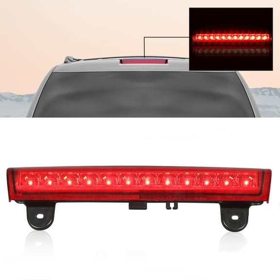 KOJEM 3rd Brake Light Fit for 2000-2006 Chevy Suburban Tahoe GMC Yukon Third Stop Brake Lens Tail 12 LED Red
