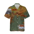 thumbnail image 3 of Camisa de moda para hombre con estampado 3D de mapa y brújula, solapa con botones, manga corta, diseño personalizado, camisetas cómodas, 3 of 5